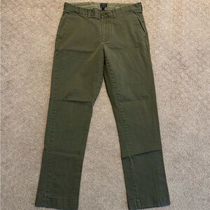 J. Crew Factory Flex Sutton Chino Olive Green Mens 33/32 Slim